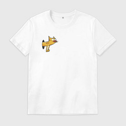 Футболка хлопковая мужская Кот из Котопса, цвет: белый