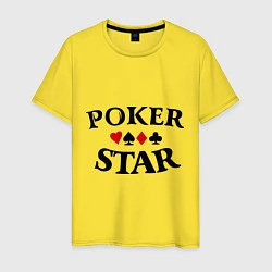 Футболка хлопковая мужская Poker Star, цвет: желтый