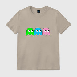 Футболка хлопковая мужская Pac man - play Для двоих, цвет: миндальный