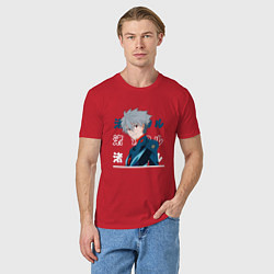 Футболка хлопковая мужская Евангелион Neon Genesis Evangelion, Kaworu Nagisa, цвет: красный — фото 2