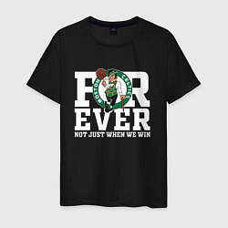 Футболка хлопковая мужская FOREVER NOT JUST WHEN WE WIN, BOSTON CELTICS, БОСТ, цвет: черный