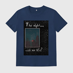 Футболка хлопковая мужская Ночь это моя жизнь, цвет: тёмно-синий