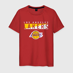 Футболка хлопковая мужская LA LAKERS NBA ЛЕЙКЕРС НБА, цвет: красный