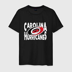 Футболка хлопковая мужская Каролина Харрикейнз, Carolina Hurricanes, цвет: черный