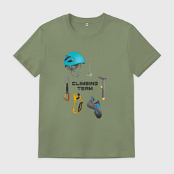 Футболка хлопковая мужская Снаряжение для альпинизма, цвет: авокадо