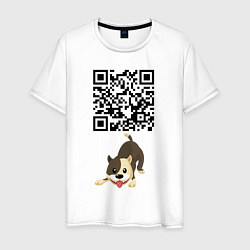 Футболка хлопковая мужская Я люблю тебя! QR-code!, цвет: белый