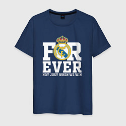 Футболка хлопковая мужская Real Madrid, Реал Мадрид FOREVER NOT JUST WHEN WE, цвет: тёмно-синий