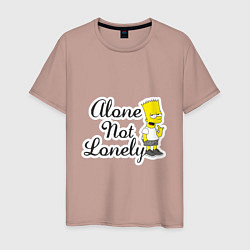 Футболка хлопковая мужская Alone not lonely Барт, цвет: пыльно-розовый