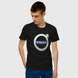 Футболка хлопковая мужская Лого VOLVO, цвет: черный — фото 2