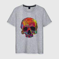 Футболка хлопковая мужская Cool color skull, цвет: меланж