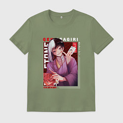 Футболка хлопковая мужская Доктор Стоун Dr Stone, Гэн Асагири, цвет: авокадо