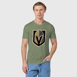 Футболка хлопковая мужская Vegas Golden Knights , Вегас Голден Найтс, цвет: авокадо — фото 2