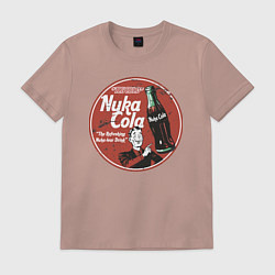 Футболка хлопковая мужская Nuka Cola Ice Cold Retro, цвет: пыльно-розовый