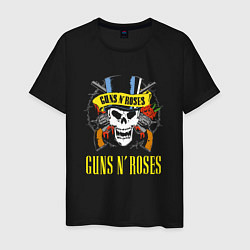 Футболка хлопковая мужская GUNS N ROSES ГРУППА, цвет: черный