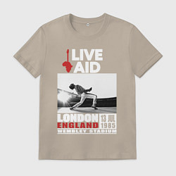 Футболка хлопковая мужская QUEEN LIVE AID 1985, цвет: миндальный