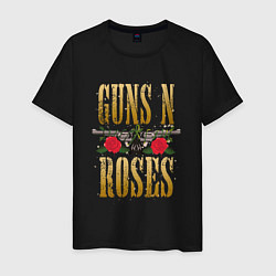 Футболка хлопковая мужская GUNS N ROSES , ГРУППА, цвет: черный