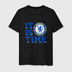 Футболка хлопковая мужская It is Chelsea time Челси, цвет: черный