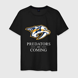 Футболка хлопковая мужская Nashville Predators are Coming Нэшвилл Предаторз, цвет: черный