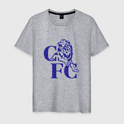 Футболка хлопковая мужская Chelsea Челси Ретро логотип, цвет: меланж
