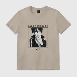 Футболка хлопковая мужская Ято Yato, Noragami, цвет: миндальный