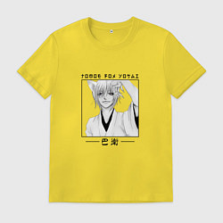 Футболка хлопковая мужская Kamisama Hajimemashita, Томоэ лис ёкай, цвет: желтый