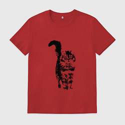 Мужская футболка КОШКА С ПУШИСТЫМ ХВОСТОМ