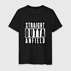 Футболка хлопковая мужская Liverpool Straight Outta Anfield Ливерпуль, цвет: черный
