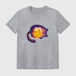 Футболка хлопковая мужская Cute Cat with Star Jar, цвет: меланж