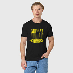 Футболка хлопковая мужская Nirvana Логотип Нирвана, цвет: черный — фото 2