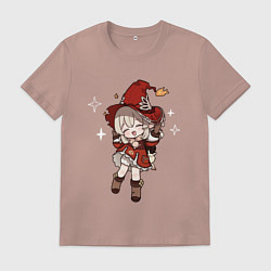 Футболка хлопковая мужская Алая ведьмочка Кли, цвет: пыльно-розовый