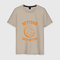 Футболка хлопковая мужская Setters Do It Better, цвет: миндальный