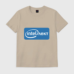 Футболка хлопковая мужская INTELлект, цвет: миндальный