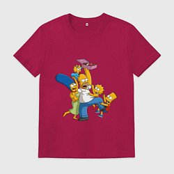 Футболка хлопковая мужская Simpsons donuts, цвет: маджента