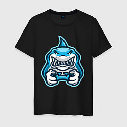 Футболка хлопковая мужская Shark player, цвет: черный