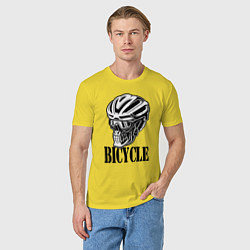 Футболка хлопковая мужская Bicycle Skull, цвет: желтый — фото 2