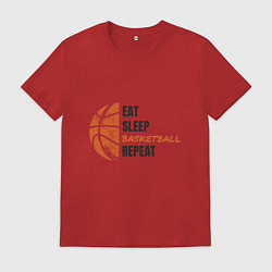 Футболка хлопковая мужская День Баскетбола, цвет: красный