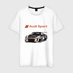 Футболка хлопковая мужская Audi Motorsport Racing team, цвет: белый