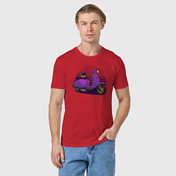 Футболка хлопковая мужская Фиолетовый мопед, цвет: красный — фото 2