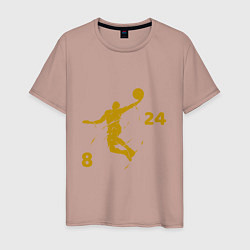 Футболка хлопковая мужская Kobe 8-24, цвет: пыльно-розовый