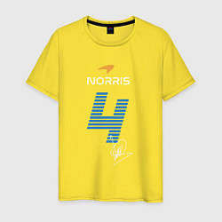 Футболка хлопковая мужская Ландо Норрис 4, цвет: желтый
