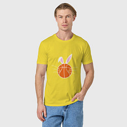 Футболка хлопковая мужская Basketball Bunny, цвет: желтый — фото 2