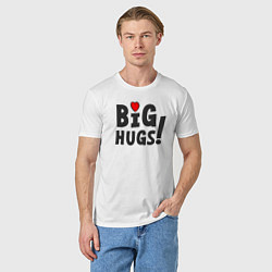 Футболка хлопковая мужская Big hugs!, цвет: белый — фото 2