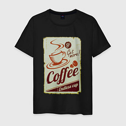 Футболка хлопковая мужская Coffee Cup Retro, цвет: черный