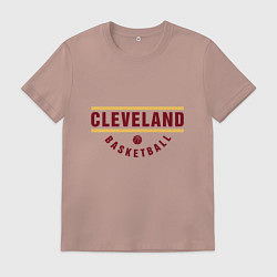 Футболка хлопковая мужская Cleveland - Basketball, цвет: пыльно-розовый