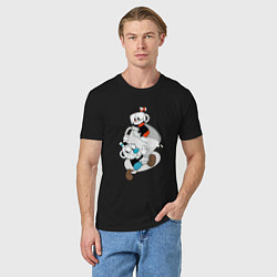 Футболка хлопковая мужская Чашки Cuphead, цвет: черный — фото 2
