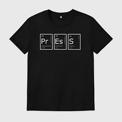 Футболка хлопковая мужская PRESS химическими элементами, цвет: черный