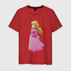 Футболка хлопковая мужская Принцесса Персик Super Mario, цвет: красный