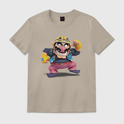 Футболка хлопковая мужская Wario Super Mario, цвет: миндальный