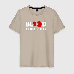 Футболка хлопковая мужская Blood Donor Day, цвет: миндальный