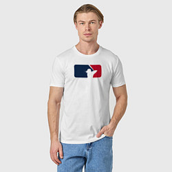 Футболка хлопковая мужская Опасный Бейсбол, цвет: белый — фото 2